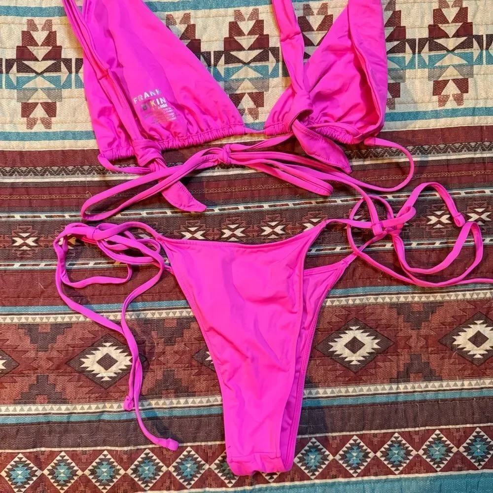 Frankie's Bikinis Hot Pink bikini set